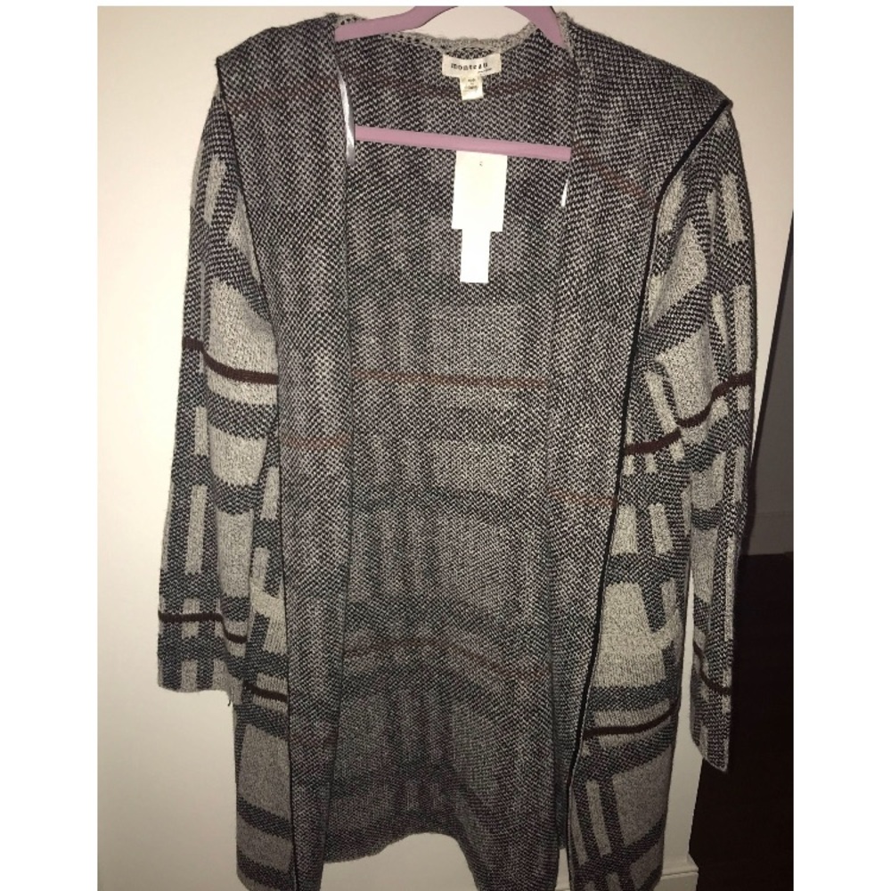 Hooded cardigan sweater